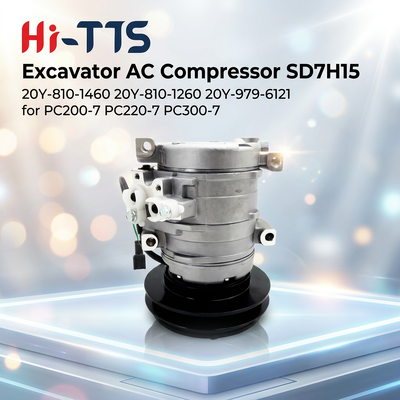 Pièces détachées de machines de construction Compresseur A/C 24V 20Y-979-6121 pour PC200-7 PC200-8 PC300-8 Pièces détachées de pelles