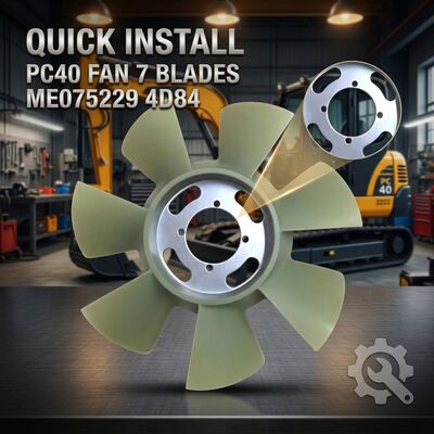 Ventilateur de refroidissement du moteur à boulonnage direct 7 lames ME075229 4D84 Yanmar PC40 PC40-7 Mini-excavatrice de remplacement rapide