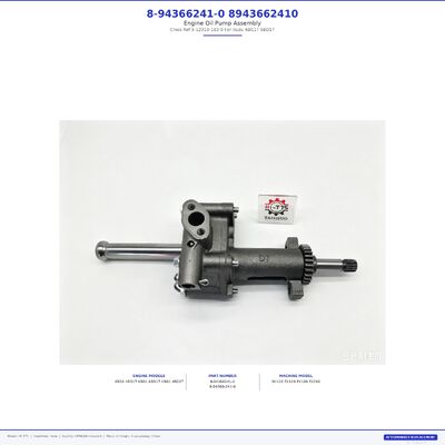 8-94366241-0 8943662410 Pompe à huile Référence croisée 5-12310-163-0 Pour Isuzu 4BG1T 6BD1T Remplacement de seconde monte